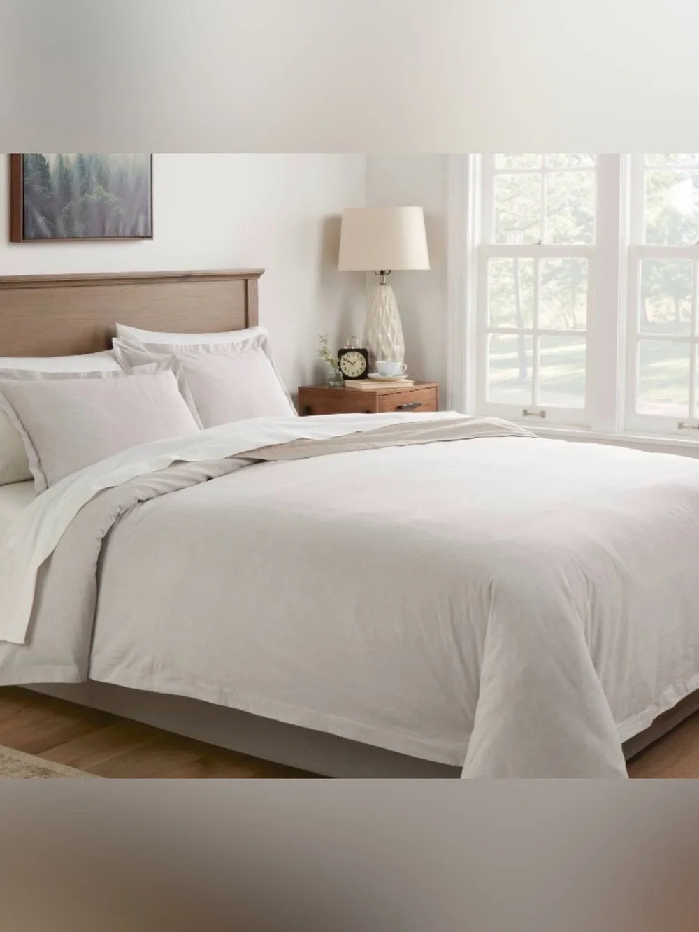 Threshold @ Target King Cotton Linen Chambray Duvet Cover & Sham Set Light Gray